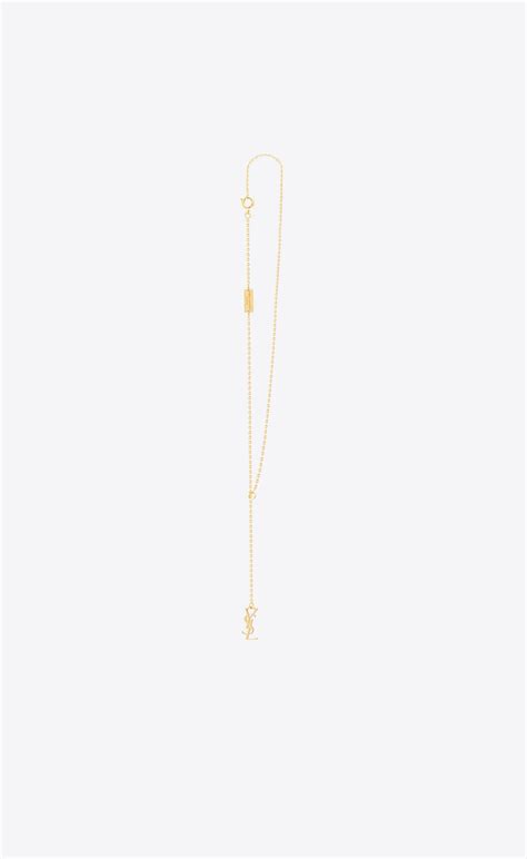 ysl monogram thin tie necklace in gold vermeil|vermeil jewelry color chart.